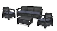 Sala de Jardín Corfu para 5 Personas Gris 4 Piezas