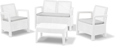 Foto 1 | Foto 1 | Sala de Jardín Tarifa Blanca 4 Piezas: 2 Sillones Individuales un Sofá una Mesa