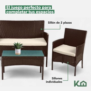 Foto 6 | Foto 6 | Sala para Exterior Marrón KingsHouse 4 Piezas
