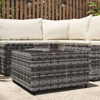 Foto 2 | Foto 2 | Mesa para Patio Vidaxl con Tapa de Vidrio Templado Gris - Venta Internacional