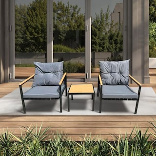Foto 4 | Foto 4 | Ilios Innova | Sala De Jardín 2 Plazas Gris Con Mesa De Centro Diseño Moderno Para Exterior Terraza O Balcón.