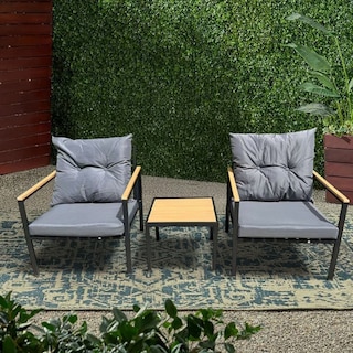 Foto 5 | Foto 5 | Ilios Innova | Sala De Jardín 2 Plazas Gris Con Mesa De Centro Diseño Moderno Para Exterior Terraza O Balcón.