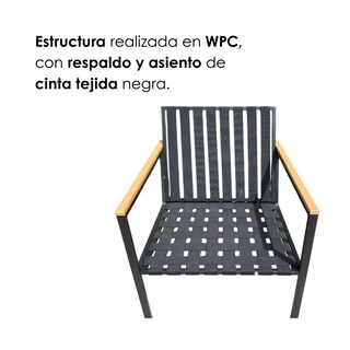 Foto 7 | Foto 7 | Ilios Innova | Sala De Jardín 2 Plazas Gris Con Mesa De Centro Diseño Moderno Para Exterior Terraza O Balcón.