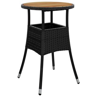 Foto 3 | Foto 3 | Mesa De Patio Vidaxl Redonda Ø60 Cm Madera De Acacia Poliratán Color Negro - Venta Internacional.