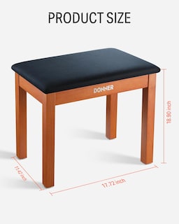Foto 4 | Foto 4 | Banco Para Piano Donner Con Almacenamiento Y Teclado De Madera Maciza Con Cojín - Venta Internacional.