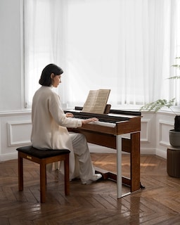 Foto 6 | Foto 6 | Banco Para Piano Donner Dkb-10 Con Almacenamiento De Madera Maciza, Color Marrón - Venta Internacional.