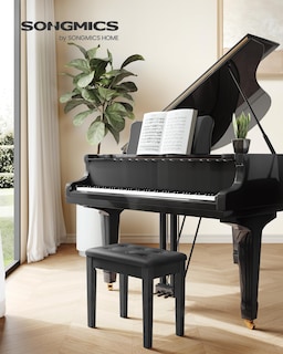 Foto 2 | Foto 2 | Banco De Piano Songmics, Cojín Acolchado Con Almacenamiento Negro Ulpb55h - Venta Internacional.