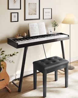 Foto 3 | Foto 3 | Banco De Piano Songmics, Cojín Acolchado Con Almacenamiento Negro Ulpb55h - Venta Internacional.