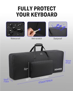 Foto 4 | Foto 4 | Funda De Teclado Donner Para Piano Eléctrico Portátil De 61 Teclas, Color Negro - Venta Internacional.