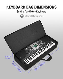 Foto 5 | Foto 5 | Funda De Teclado Donner Para Piano Eléctrico Portátil De 61 Teclas, Color Negro - Venta Internacional.