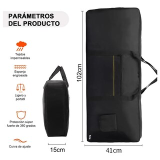Foto 2 | Foto 2 | Funda Teclado De Piano Electrónico Belug Negro Linea Amarilla