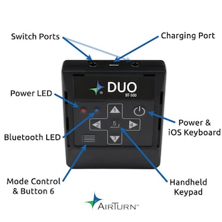 Foto 5 | Foto 5 | Pedal Inalámbrico Bluetooth Page Turner Airturn Duo500 Silent - Venta Internacional.