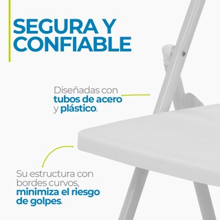 Foto 4 | Foto 4 | Silla Plegable Onof Viviana con Patas Antiderrapantes Multifuncional color Blanco