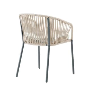 Foto 3 | Foto 3 | Silla De Exterior Beige Con Asiento Acolchado De Hule Espuma. Estructura De Aluminio Y Cuerda Sintética