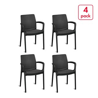 Foto 2 | Foto 2 | Paquete De 4 Sillas De Jardin Bali Con Textura De Rattan Color Gris Grafito