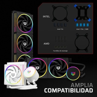 Foto 2 | Foto 2 | Enfriamiento Liquido Balam Rush Hydrox Pro V2 Hx24 240mm Rgb 4 Pines 2200rpm Tdp 250w Lga1700 Am5 Negro Br-941884