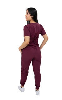 Foto 5 | Foto 5 | Pijama Quirúrgica Jogger Gretel Vino para Mujer