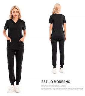 Foto 3 | Foto 3 | Conjunto De Trabajo De Uniforme Quirúrgico Para Hospital Mediano, Negro
