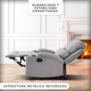Foto 5 | Foto 5 | Sillón Reclinable Manual Brady Gris con Porta Vasos