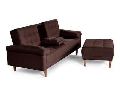 Foto 4 | Foto 4 | Sala Modular Sofá Cama Reversible de Lino Chocolate con Portavasos Praia