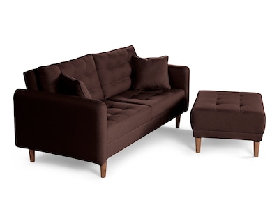 Foto 4 | Foto 4 | Sala Modular Sofá Cama Reversible De Lino Chocolate Modelo Cinnamon Makora
