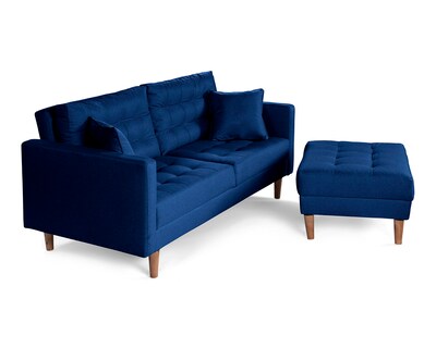 Foto 4 | Foto 4 | Sala Modular Sofá Cama Reversible de Lino Azul Modelo Jerome