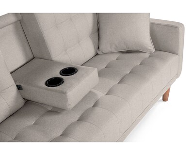 Foto 5 | Foto 5 | Sofá Cama Makora Tammy con Memory Foam Gris Claro Lino Respaldo Reclinable de 3 Posiciones