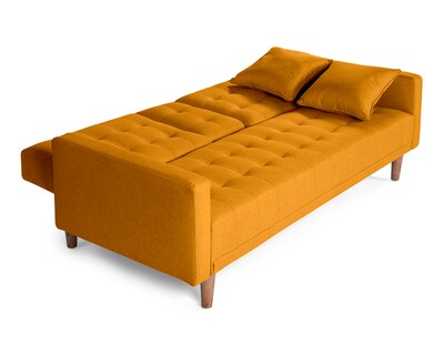 Foto 3 | Foto 3 | Sofá Cama de Lino con Portavasos Mostaza Boxsofa Tammy