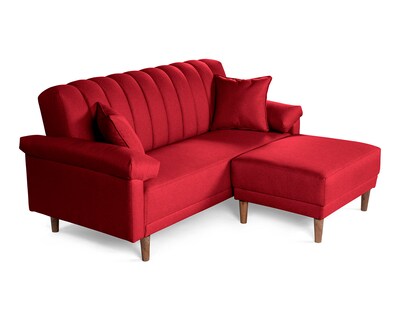Foto 3 | Foto 3 | Sala Modular Chica Makora Calatrava Rojo Lino de 2 Plazas  + Taburete