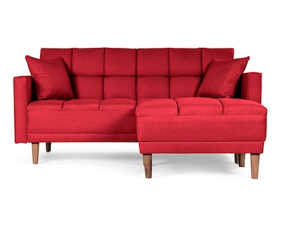 Foto 1 | Foto 1 | Sala Modular Sofá Cama Reversible de Lino Rojo Modelo Mykolo Makora