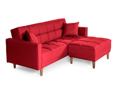Foto 3 | Foto 3 | Sala Modular Sofá Cama Reversible de Lino Rojo Modelo Mykolo Makora