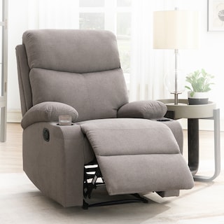 Foto 1 | Foto 1 | Sillón Reclinable Nando de Tela Gris con Porta Vasos Integrados