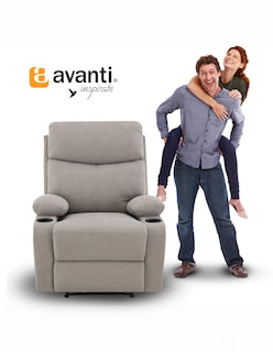Foto 6 | Foto 6 | Sillón Reclinable Nando de Tela Gris con Porta Vasos Integrados