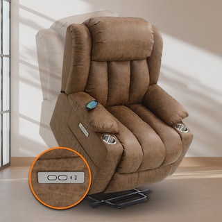 Foto 1 | Foto 1 | Sillón Reclinable Eléctrico Ringo Con Masaje Y Elevación De Tela Color Café