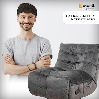 Foto 5 | Foto 5 | Sillón Reclinable Manual Cosmobel Manny Gamer Giratorio Mecedora y con Porta Celulares de Tela Azul