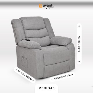 Foto 4 | Foto 4 | Sillón Reclinable Eléctrico Turin De Tela Color Gris - Con Elevador