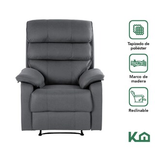 Foto 3 | Foto 3 | Sillón Reclinable De Tela Reposet Manual Individual