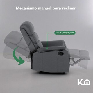Foto 4 | Foto 4 | Sillón Reclinable De Tela Reposet Manual Individual