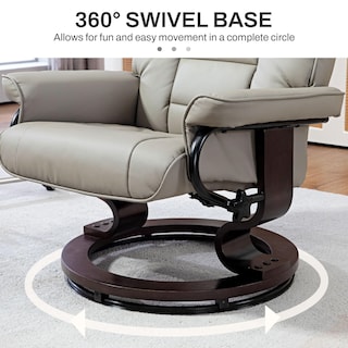 Foto 4 | Foto 4 | Silla Reclinable Homcom De Piel Sintética Con Otomana Gris - Venta Internacional.