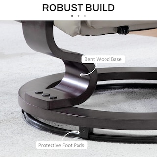 Foto 7 | Foto 7 | Silla Reclinable Homcom De Piel Sintética Con Otomana Gris - Venta Internacional.