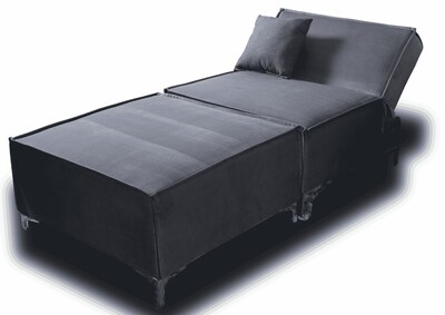 Foto 4 | Foto 4 | Sofa Cama M &e Muebles Fernanda Gris Individual Con Taburete 3 Posiciones