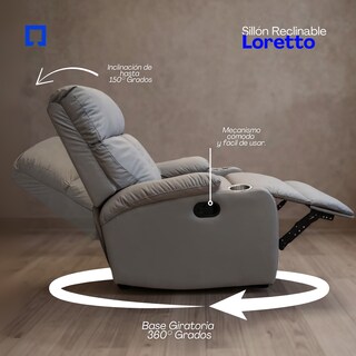 Foto 4 | Foto 4 | Reclinable Giratorio Tactopiel Manual Moderno Mecedora