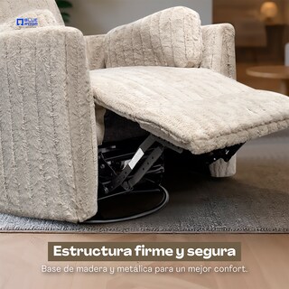 Foto 5 | Foto 5 | Blue Room Sillón Reclinable Giratorio Con Mecedora-eléctrico Ashford -tela Acolchonada Café