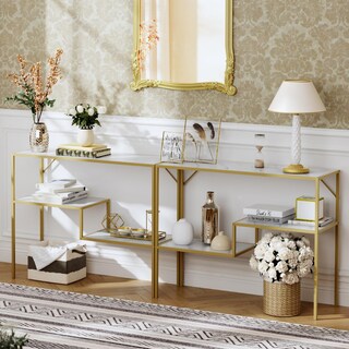 Foto 5 | Foto 5 | Mesa Consola Dorado 100cm Mesa De Entrada Moderna 3 Niveles Gomyhome