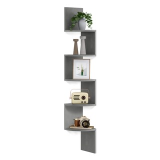 Foto 1 | Foto 1 | Soporte De Pared Para Estante De Esquina Vasagle 5 Niveles Flotante Color Gris Tórtola - Venta Internacional.