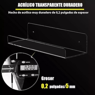 Foto 4 | Foto 4 | Repisas Flotantes BELUG Estantes de Acrílico 2 Piezas
