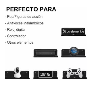 Foto 3 | Foto 3 | Par 2 Repisas Estantes Flotantes De Acrílico Eo Safe Imports Esi-11042 Negro
