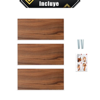 Foto 7 | Foto 7 | 3 Repisas Estanteria Flotante Libros Madera Melamina Poliespacios R30set-28 Nogal 30x15cm