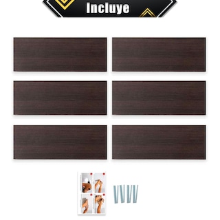 Foto 8 | Foto 8 | 6 Repisas Estanteria Flotante Libros Madera Melamina Poliespacios R40s6-24 Chocolate 40x15cm