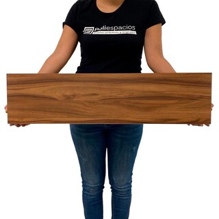 Foto 3 | Foto 3 | 3 Repisas Estanteria Flotante Libros Madera Melamina Poliespacios R82s3-28 Nogal 80x20cm